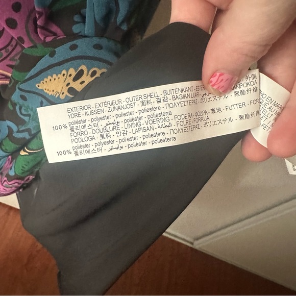 Zara Black/Multicolored Paisley Print Chiffon Balloon Sleeve Mosaic Dress NWT XS - Picture 12 of 16